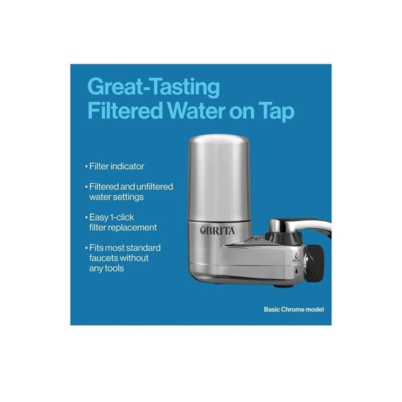 BRITA Elite Water Faucet Filtration System Chrome Filters Chlorine & Lead - Picture 3 of 7